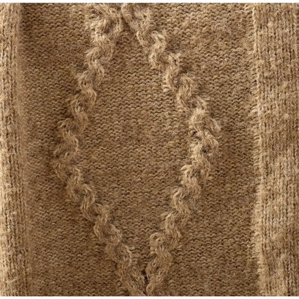 New Pottery Barn Diamond Cable Knit Throw Blanket, 50 x 60